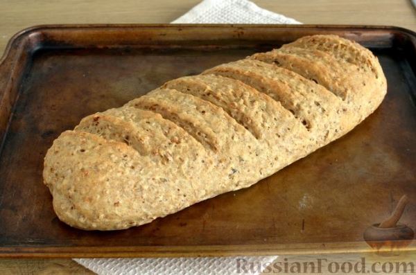 Постный пшеничный хлеб с гречкой