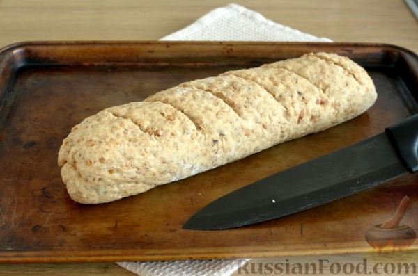 Постный пшеничный хлеб с гречкой